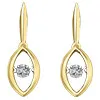 10K Yellow Gold "Pulse" Marquise Shaped Drop Stud Earrings with Diamonds