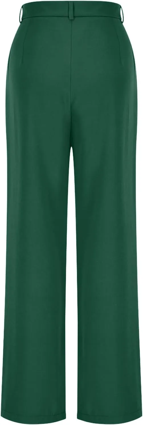 2025 Wide Leg Pants for Women High Waist Loose Casual Trousers Business Work Casual Pants with Pockets