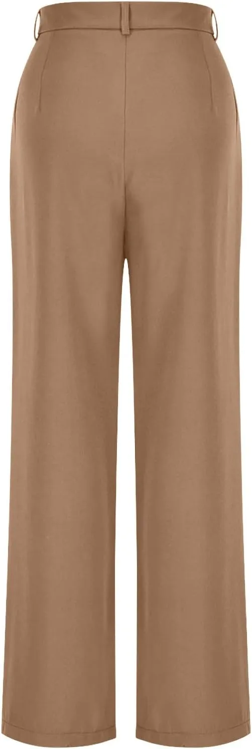 2025 Wide Leg Pants for Women High Waist Loose Casual Trousers Business Work Casual Pants with Pockets