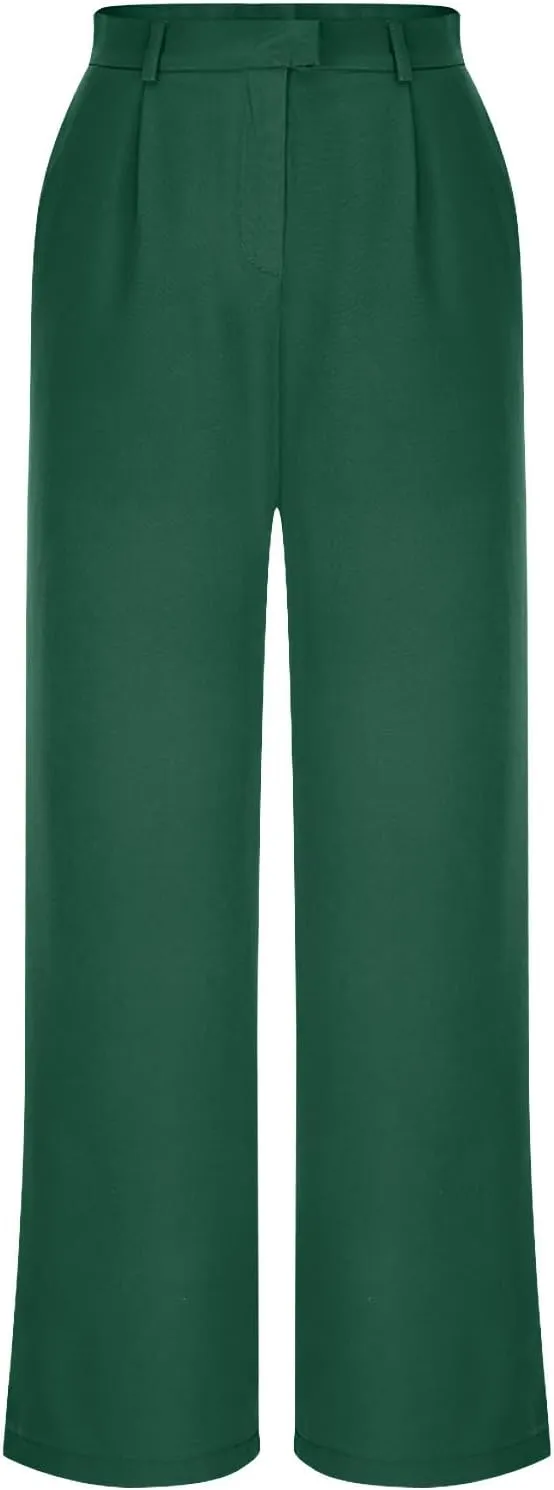 2025 Wide Leg Pants for Women High Waist Loose Casual Trousers Business Work Casual Pants with Pockets