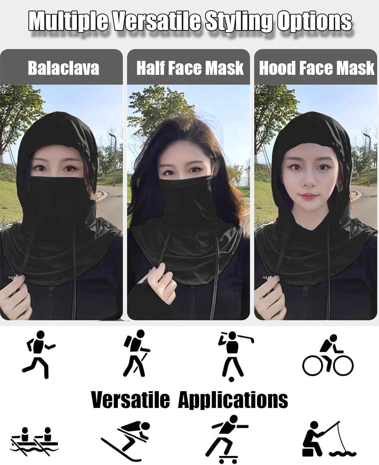 3 Pcs Cooling Balaclava Mask Summer Balaclava Sun UV Protection Hood Breathable Full Head Mask Face Cover for Men Women