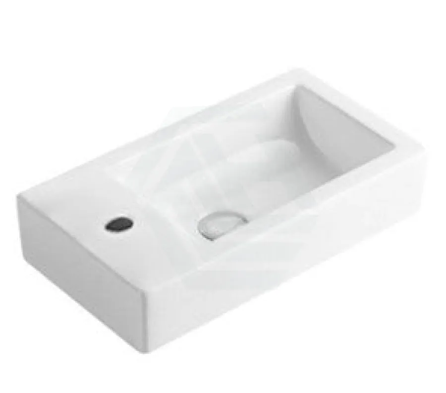 500x250x940mm Mini Bathroom Vanity White Oak Wood Grain Ceramic Top PVC Filmed Floor Freestanding Narrow