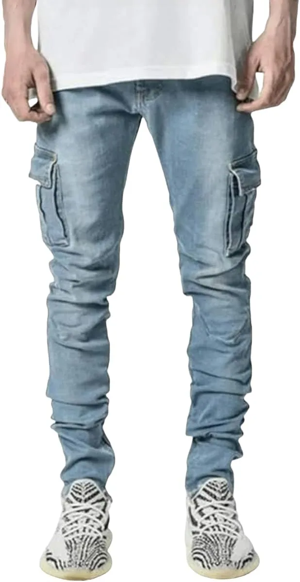 ABSECAI Men's Ripped Jeans Slim Fit Skinny Stretch Jeans Pant