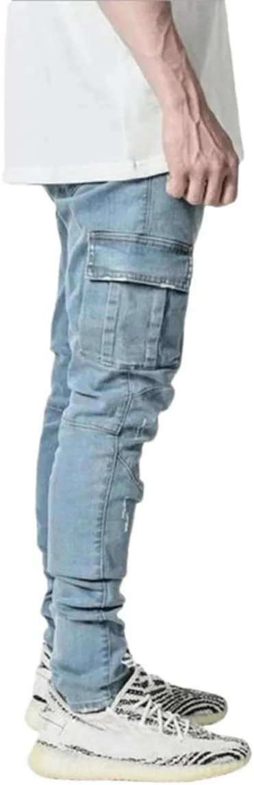ABSECAI Men's Ripped Jeans Slim Fit Skinny Stretch Jeans Pant