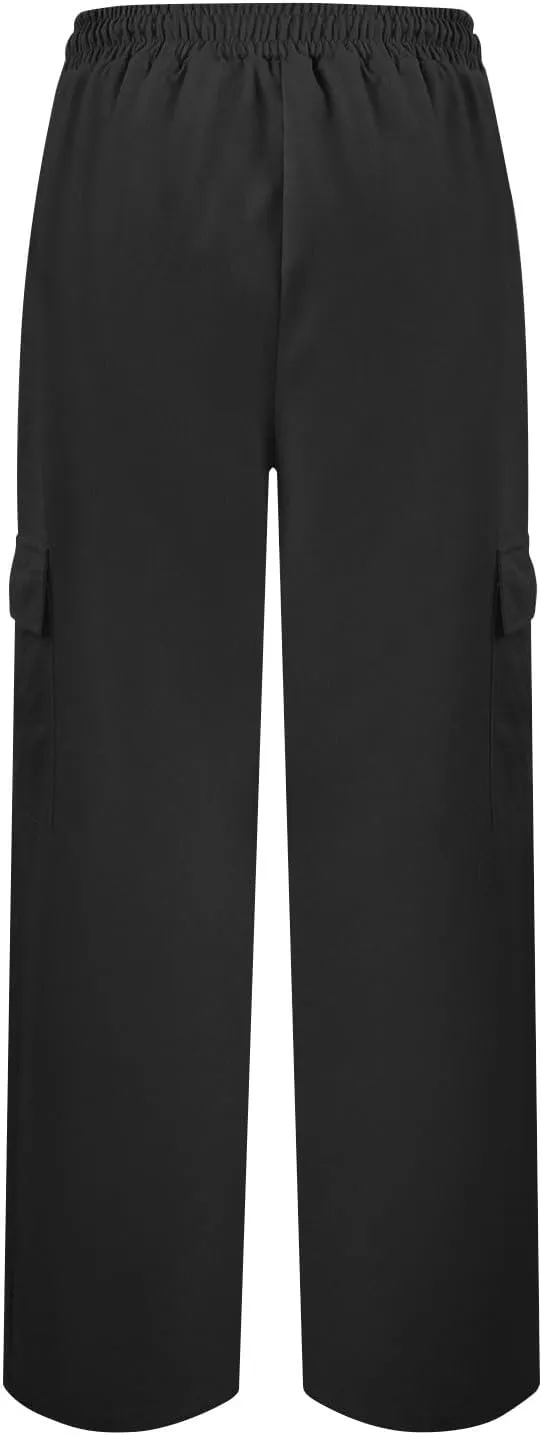 ADHOWBEW Cargo Sweatpants for Women Casual Trendy High Waist Relaxed Fit Wide Leg Drawstring Flare Sweatpants