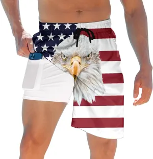 ALISISTER Mens Swim Trunks with Compression Liner Bathing Suit Summer Swimming Shorts