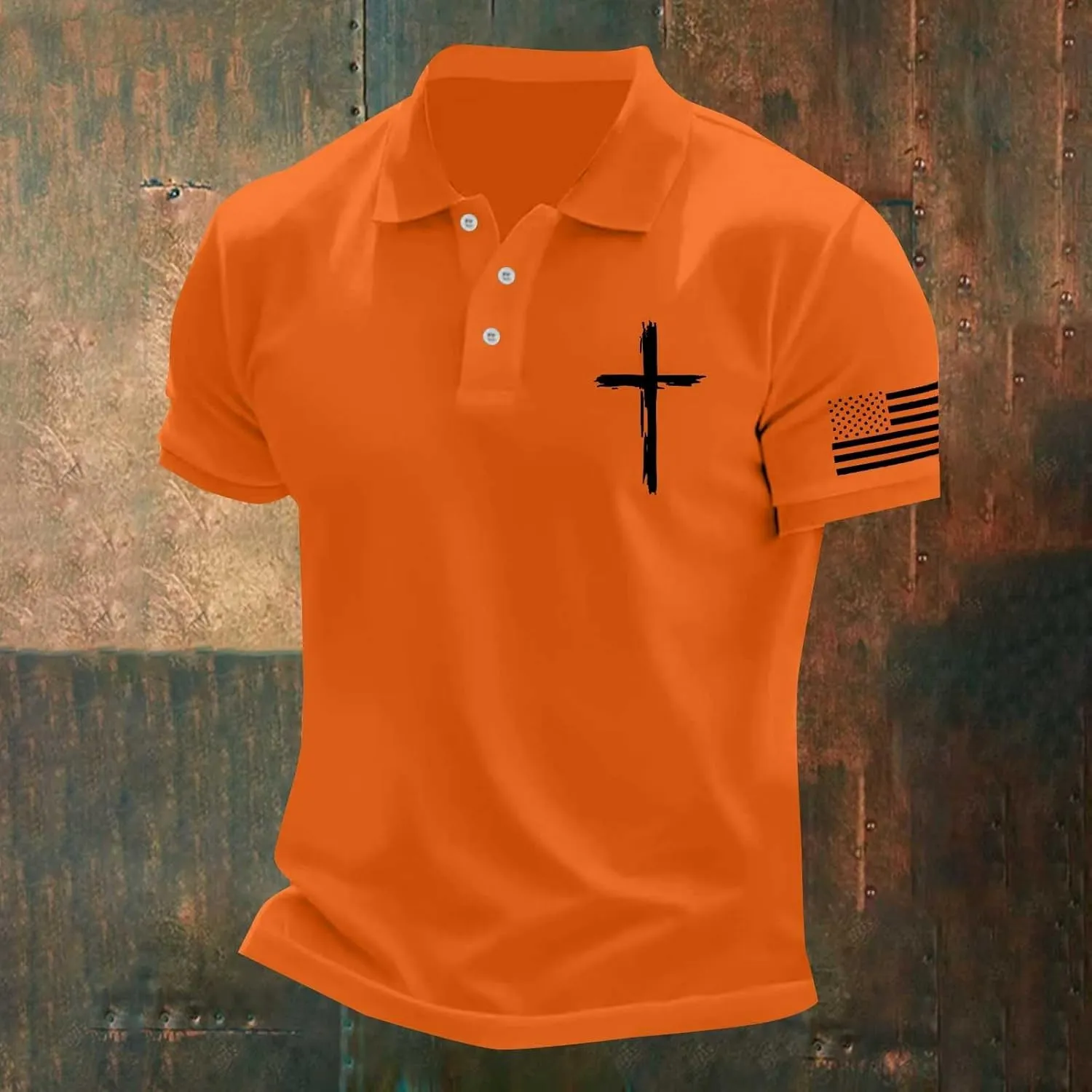 American Flag Shirts for Men USA 4th of July Indepednece Day Polo T-Shirt Summer Athletic Workout Patriotic Tee Tops