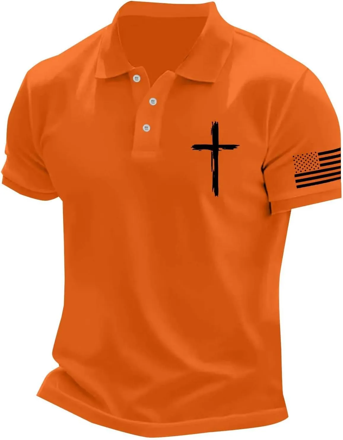 American Flag Shirts for Men USA 4th of July Indepednece Day Polo T-Shirt Summer Athletic Workout Patriotic Tee Tops
