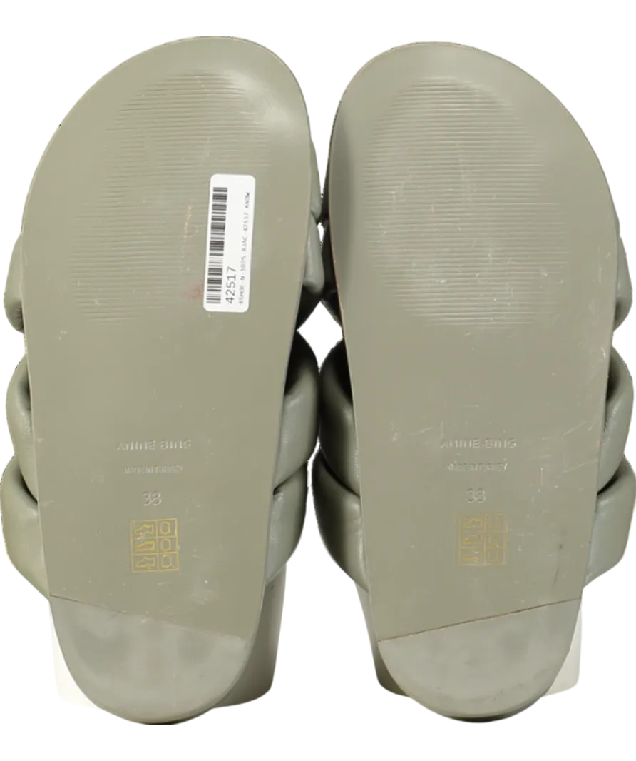 Anine Bing Green Lizzie Leather Sandals UK 5 EU 38 👠