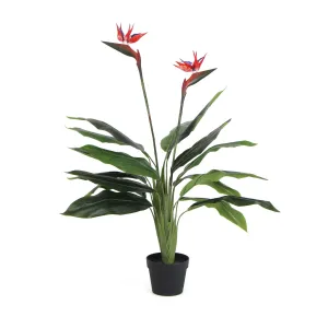 Artificial Bird Of Paradise Plant 110cm (Red Flowers)