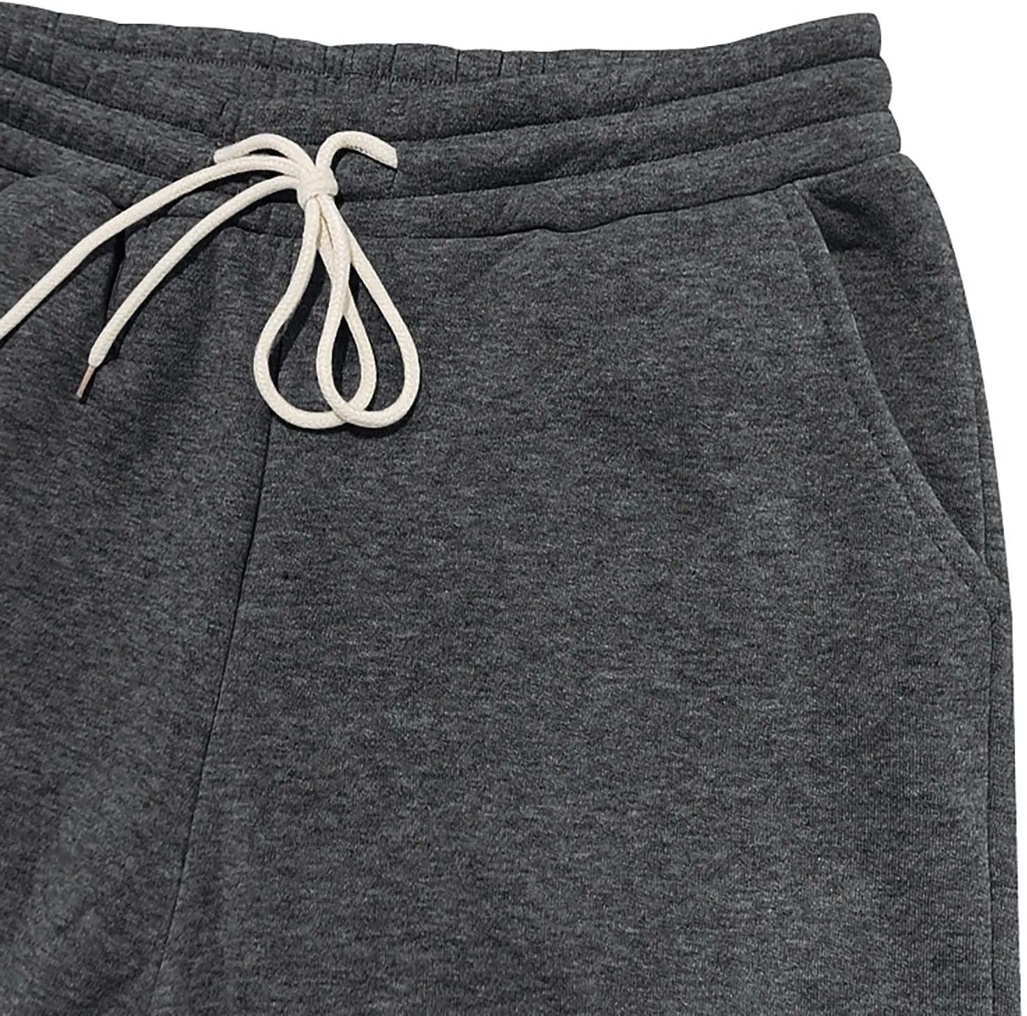 Baggy Cargo Sweatpants for Men Drawstring Waist Fleece Lined Joggers with Pockets Soft Athletic Workout Track Pants