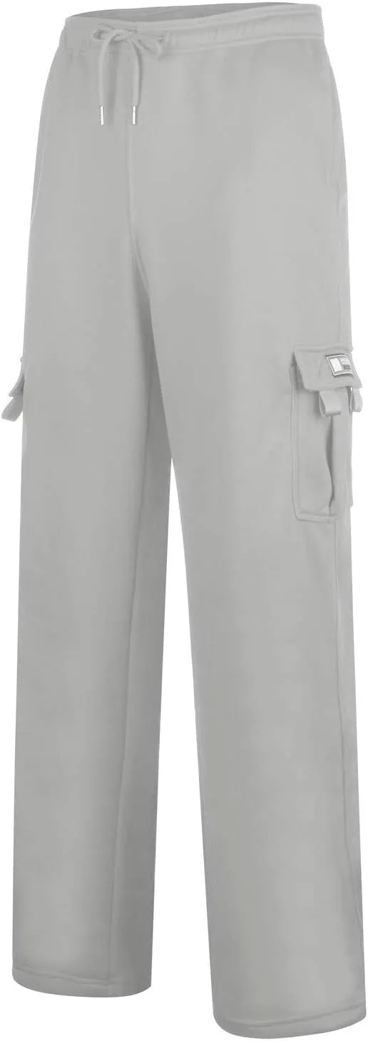 Baggy Cargo Sweatpants for Men Plus Size Drawstring Waist Joggers with Pockets Open Bottom Athletic Sweat Pants