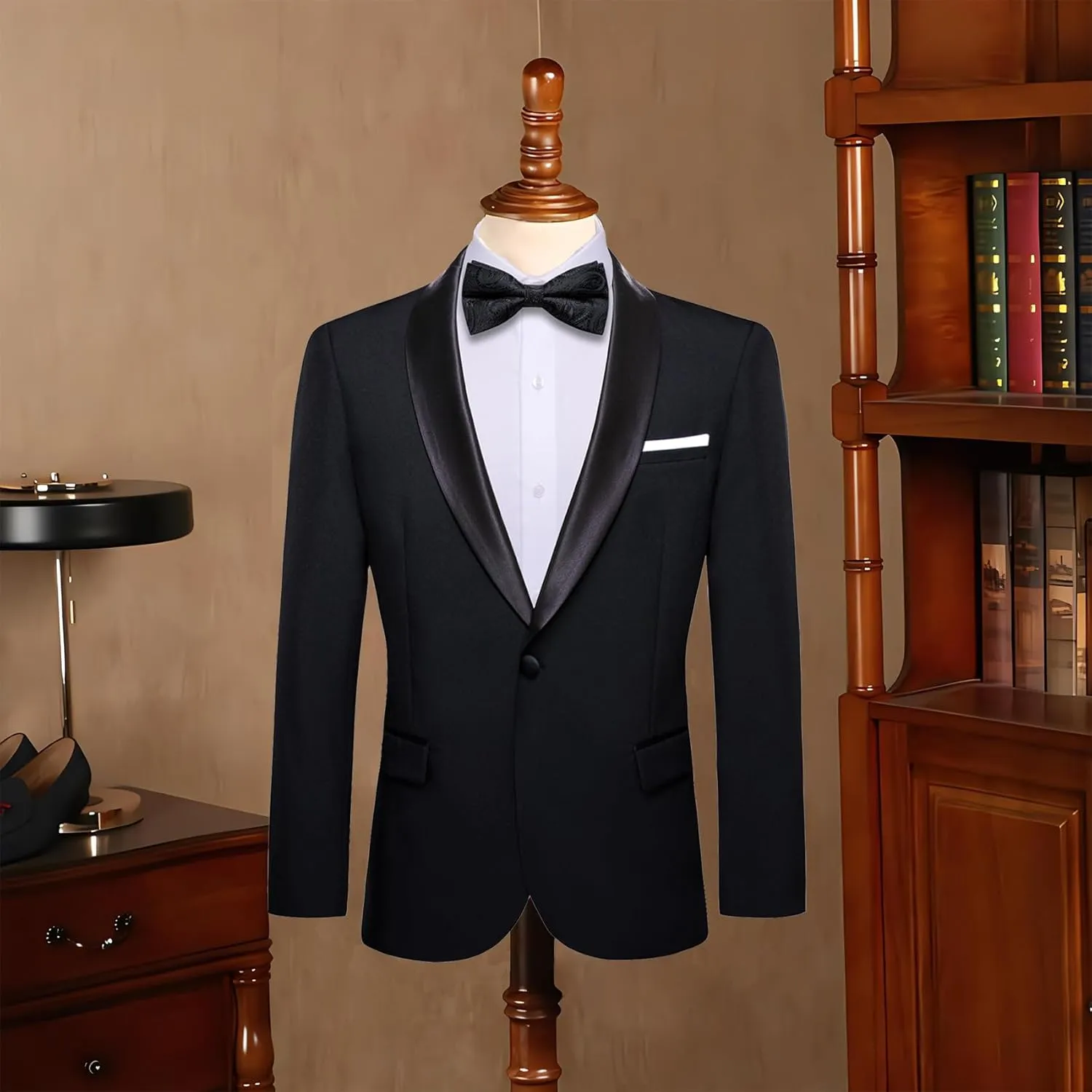Barry.Wang Mens Casual Sport Coat Solid Blazer Tuxedo Suit Jacket Regular Fit Wedding Business Gift