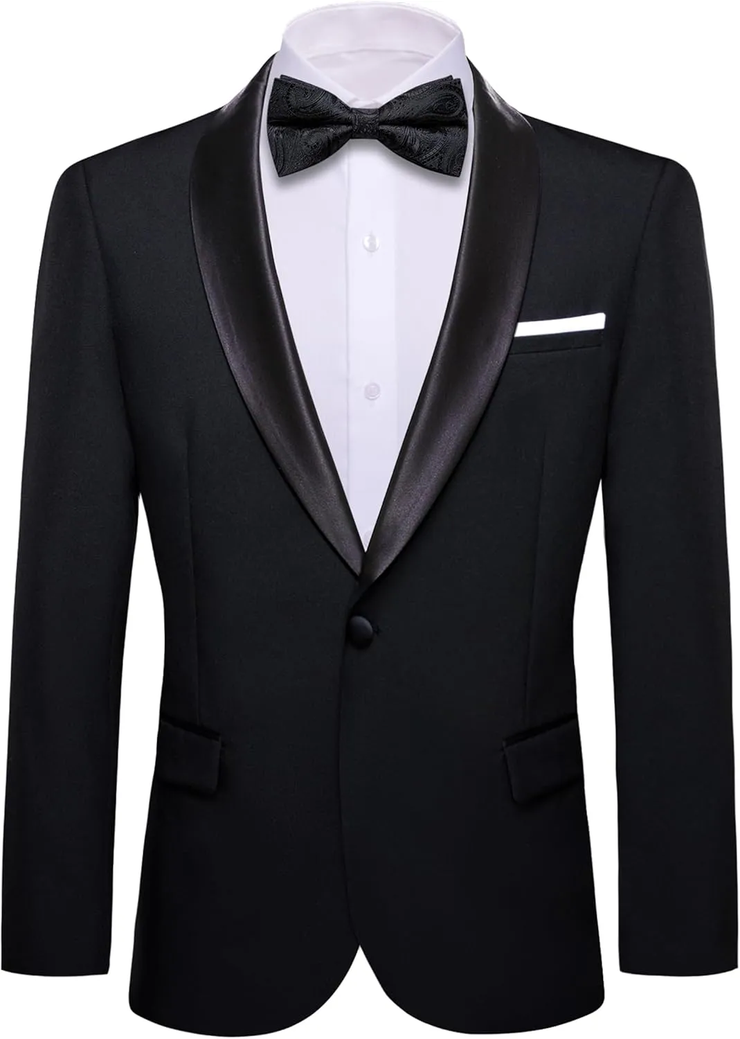 Barry.Wang Mens Casual Sport Coat Solid Blazer Tuxedo Suit Jacket Regular Fit Wedding Business Gift