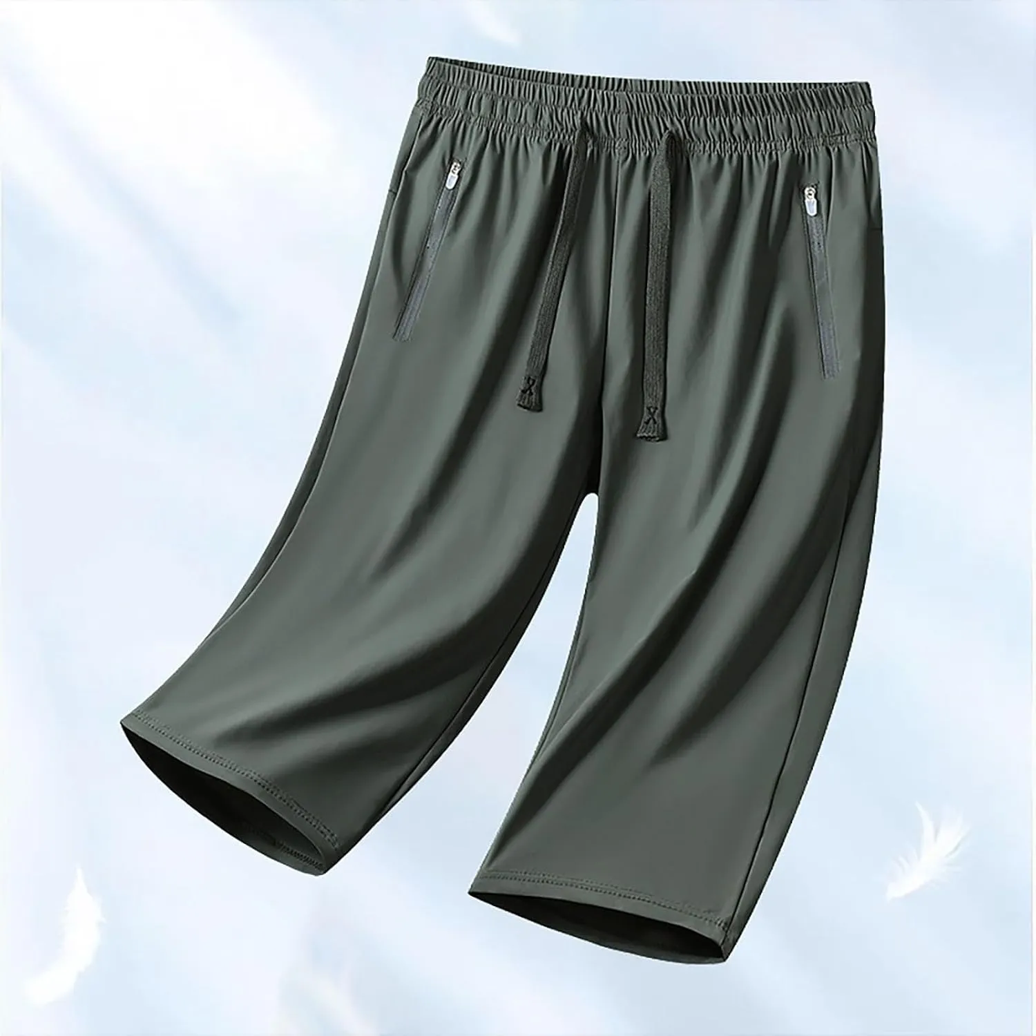 Beeswan Pants for Women Stretchy Active Capri Pants Drawstring Lightweight Quick Drying Hiking Pant with Zip Pockets