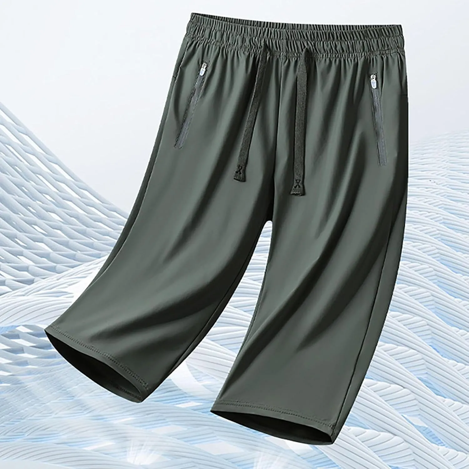 Beeswan Pants for Women Stretchy Active Capri Pants Drawstring Lightweight Quick Drying Hiking Pant with Zip Pockets