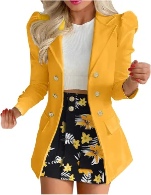 Blazer Sets Women 2 Piece Outfits Fashion Print Jackets Summer Fall Business Casual Coats Short Skirt Suits