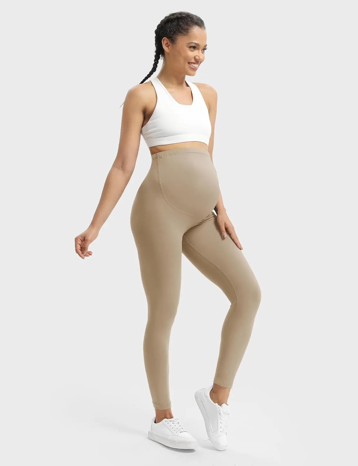 Buttergene Women's Maternity Leggings Over The Belly Maternity Workout Pants Pregnancy Yoga Leggings