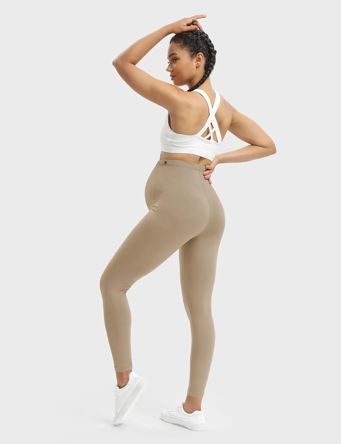Buttergene Women's Maternity Leggings Over The Belly Maternity Workout Pants Pregnancy Yoga Leggings