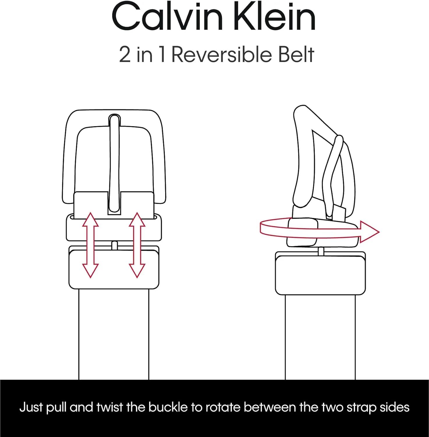 Calvin Klein Women's Two-in-One Reversible Dress Casual Belts for Jeans, Trousers and Dresses