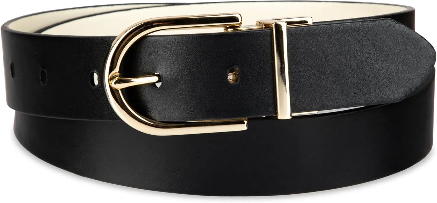 Calvin Klein Women's Two-in-One Reversible Dress Casual Belts for Jeans, Trousers and Dresses