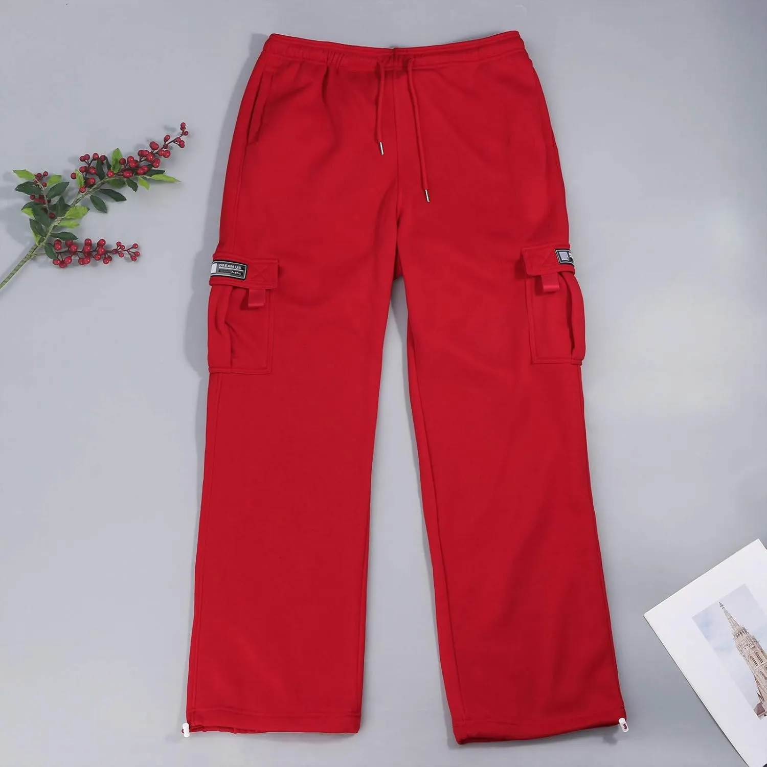 Cargo Sweatpants for Men Baggy Lightweight Athletic Joggers with Pockets Workout Mencomfy Open Bottom Sweat Pants