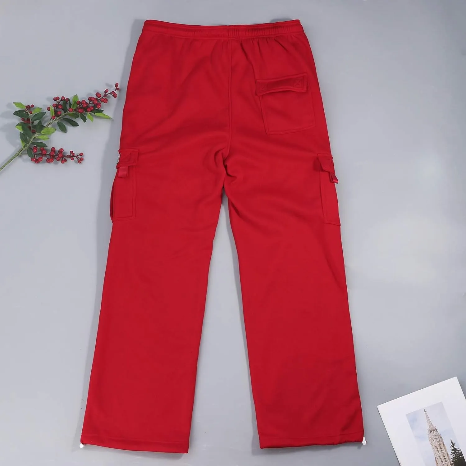 Cargo Sweatpants for Men Baggy Lightweight Athletic Joggers with Pockets Workout Mencomfy Open Bottom Sweat Pants