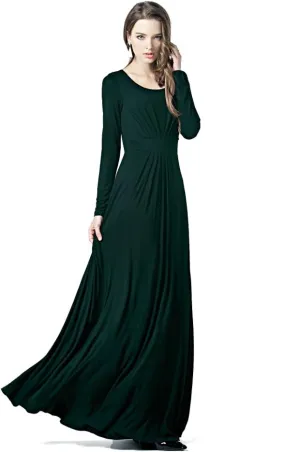 Charm Your Prince Women's Designer Round Neck Long Sleeve Maxi Dress