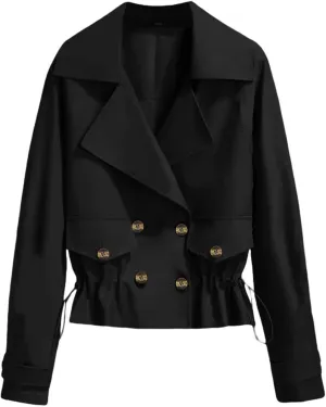 Classic Belted Lapel Overcoat Outwear Long Womens Jacket Overcoat Women'S Coat Womens Fall Fashion Winter Trench