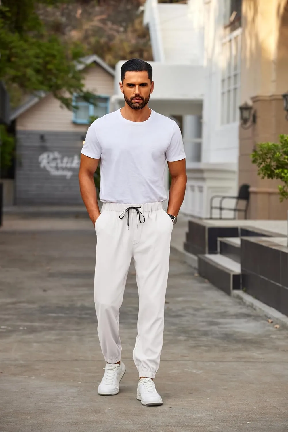 COOFANDY Mens Joggers Pants Regular Fit Casual Pants Lightweight Elastic Waistband Pants with Pockets