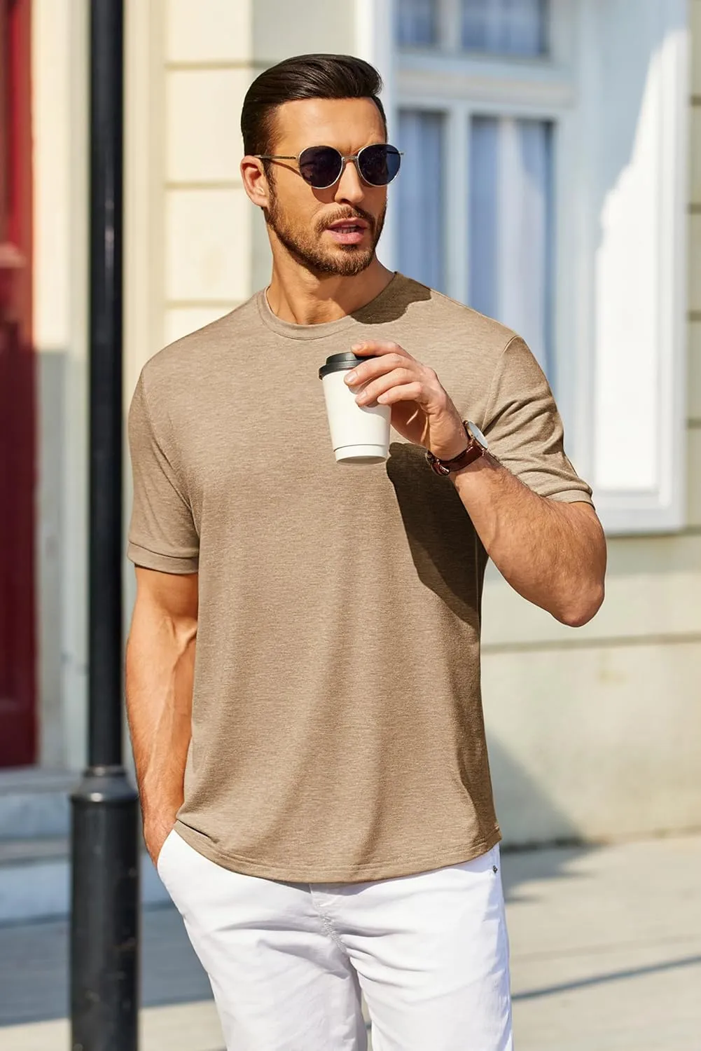 COOFANDY Men's T Shirt Short Sleeve Crew Neck T-Shirt Casual Summer Tshirt Classic Basic Tee Shirt