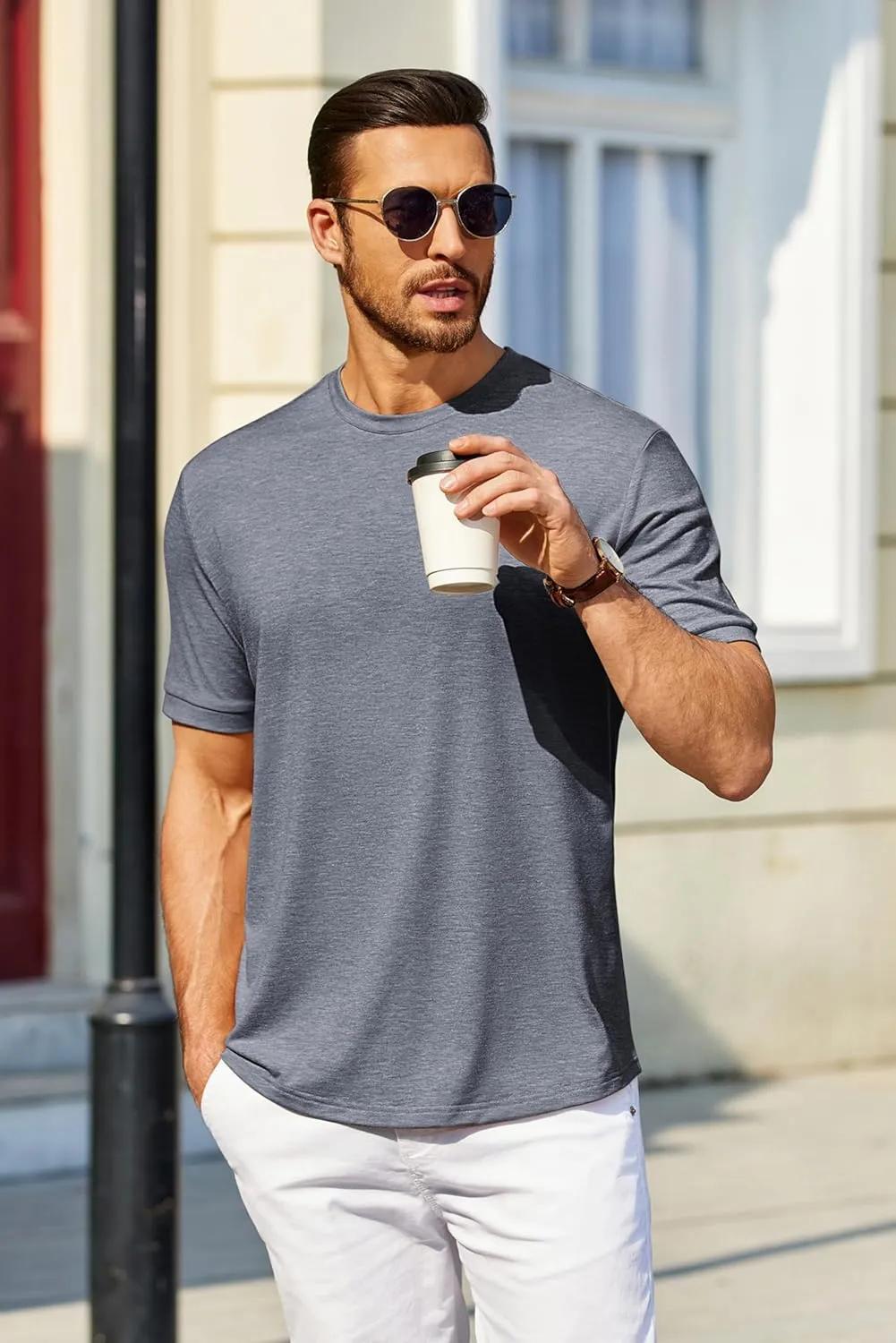 COOFANDY Men's T Shirt Short Sleeve Crew Neck T-Shirt Casual Summer Tshirt Classic Basic Tee Shirt
