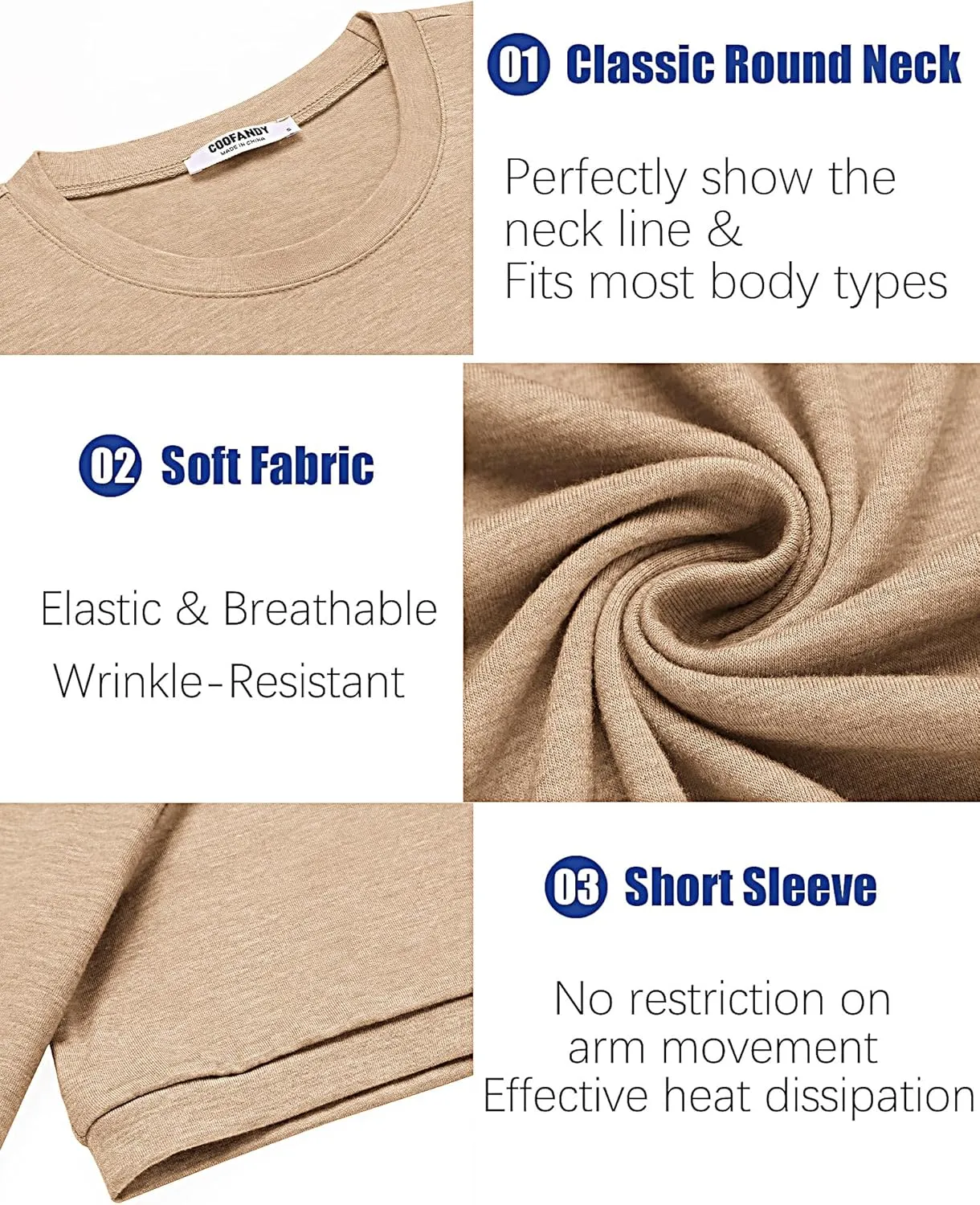 COOFANDY Men's T Shirt Short Sleeve Crew Neck T-Shirt Casual Summer Tshirt Classic Basic Tee Shirt