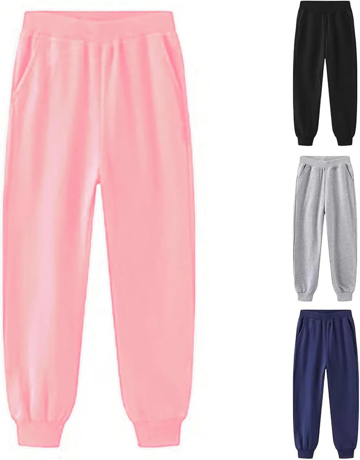 Cotton Sweatpants for Boys Girls Pull On ounge Pants Drawstring Joggers Teen Kids Toddler Elastic Waist Jogger Pants