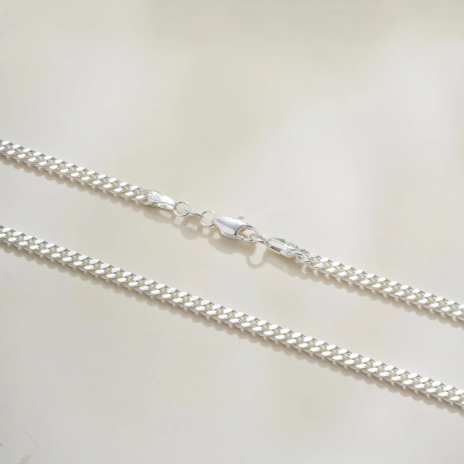 Cuban Link Chains for Men, 925 Sterling Silver Over 3.5mm/7mm Cuban Chain Diamond Cut Silver Necklace Chains Gifts for Men Father Boyfriends