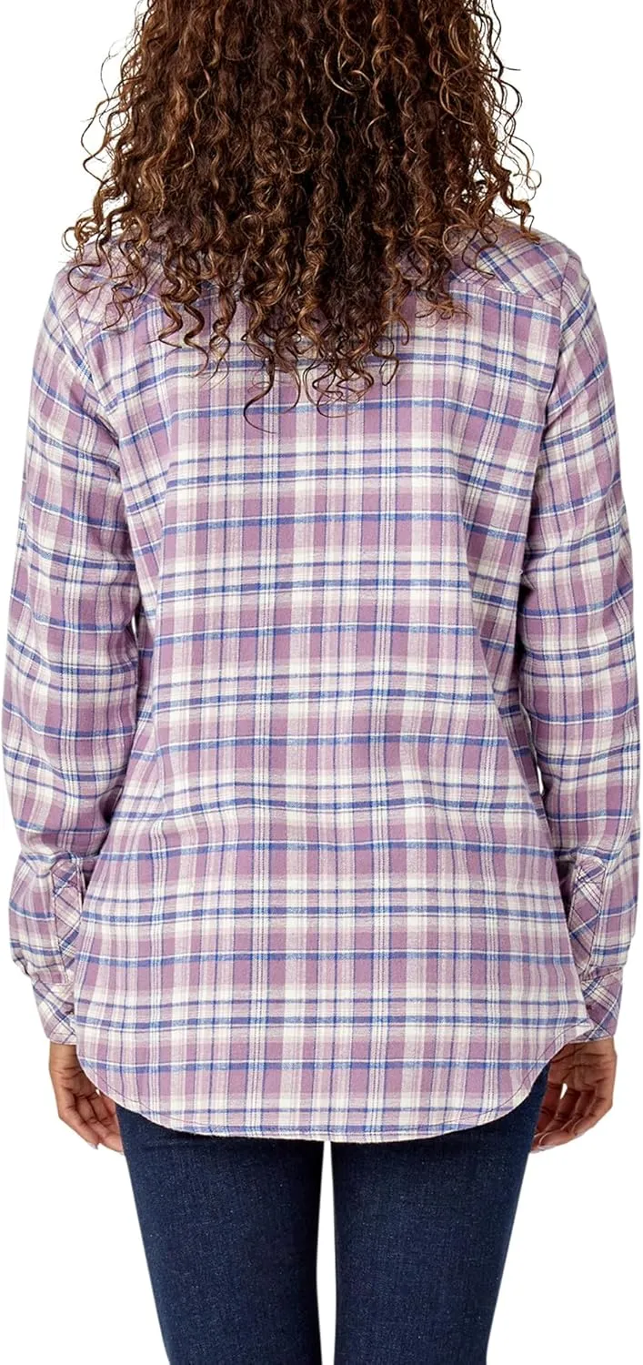 Dickies womens Plaid Flannel Long Sleeve Shirt