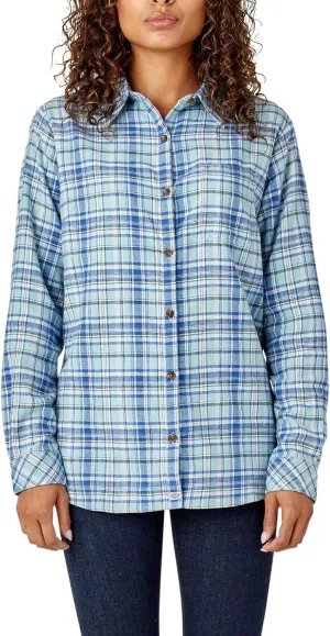 Dickies womens Plaid Flannel Long Sleeve Shirt