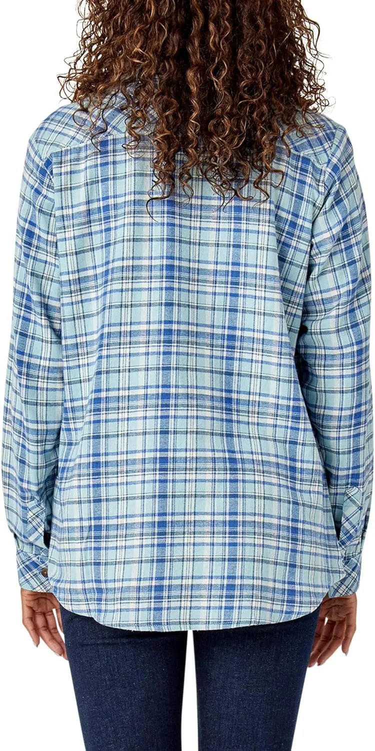 Dickies womens Plaid Flannel Long Sleeve Shirt