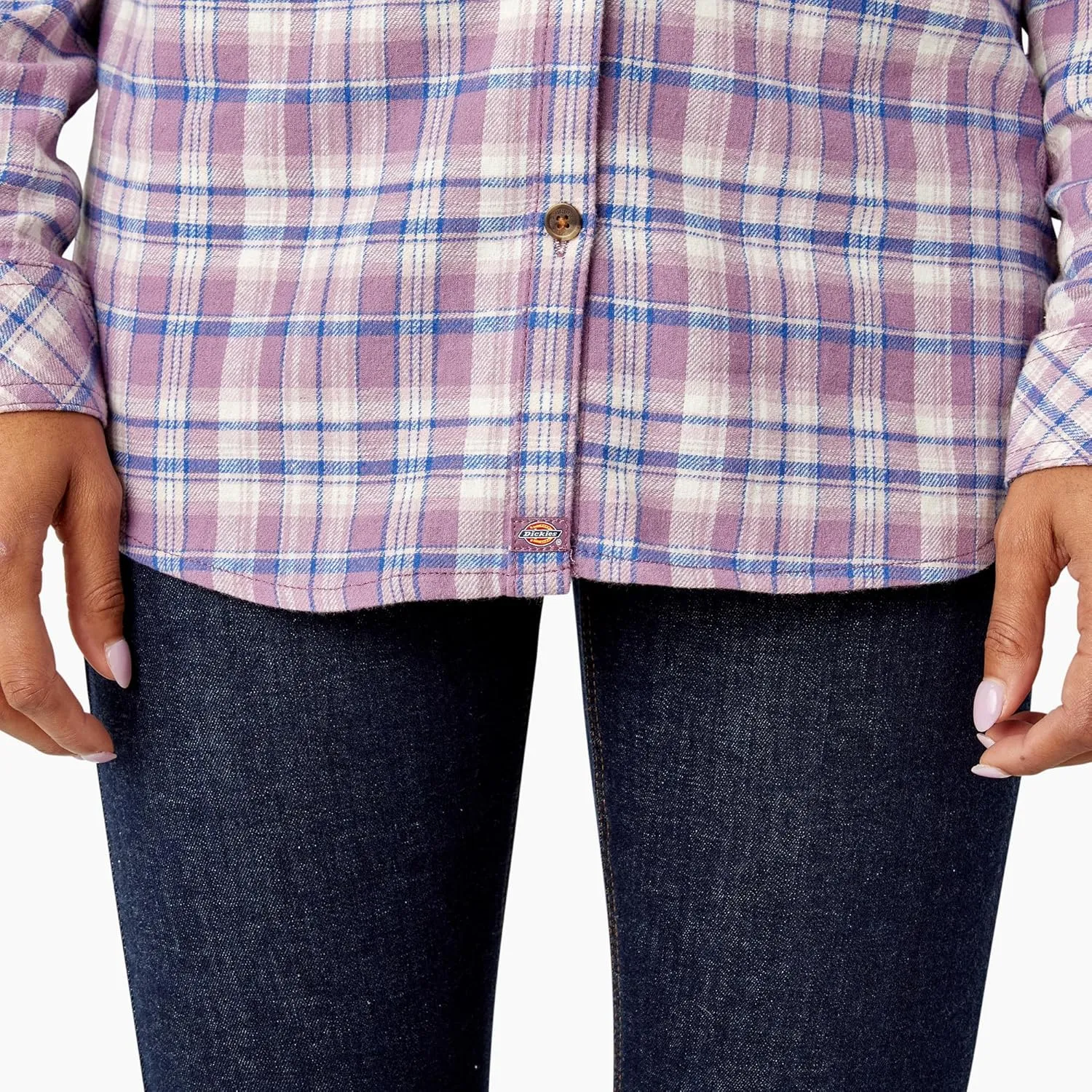 Dickies womens Plaid Flannel Long Sleeve Shirt
