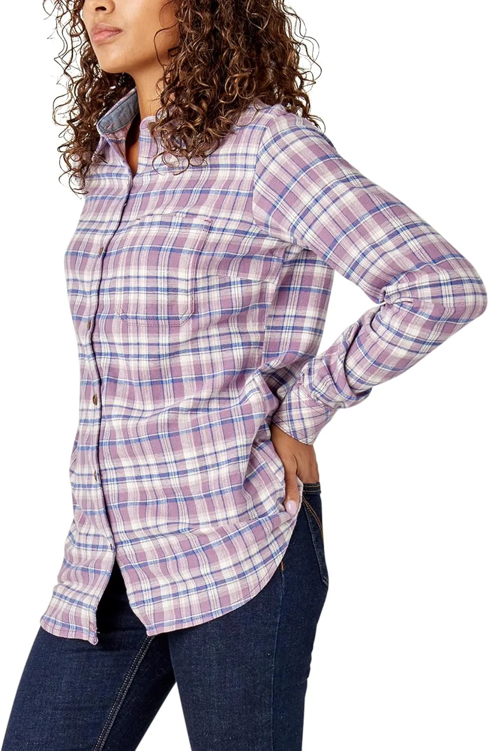 Dickies womens Plaid Flannel Long Sleeve Shirt