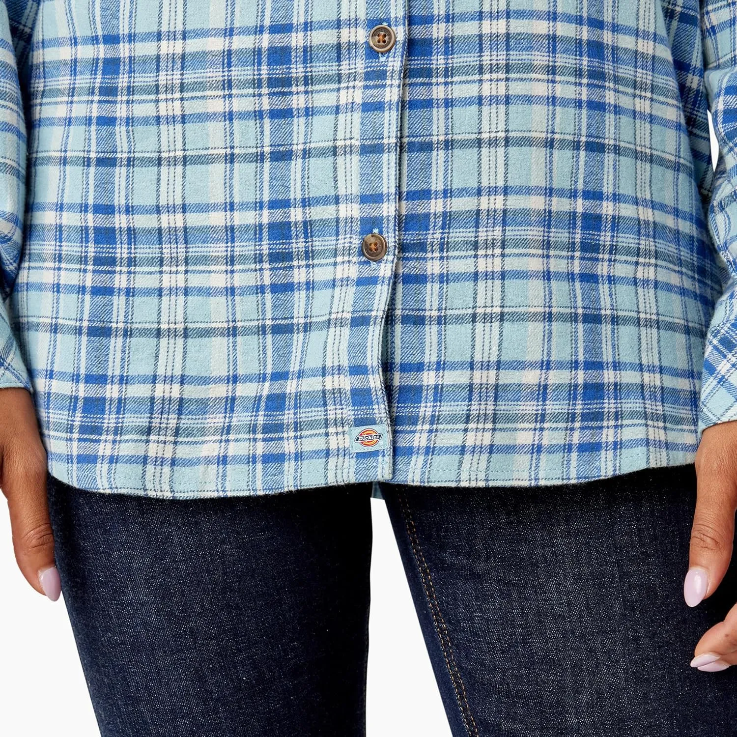 Dickies womens Plaid Flannel Long Sleeve Shirt