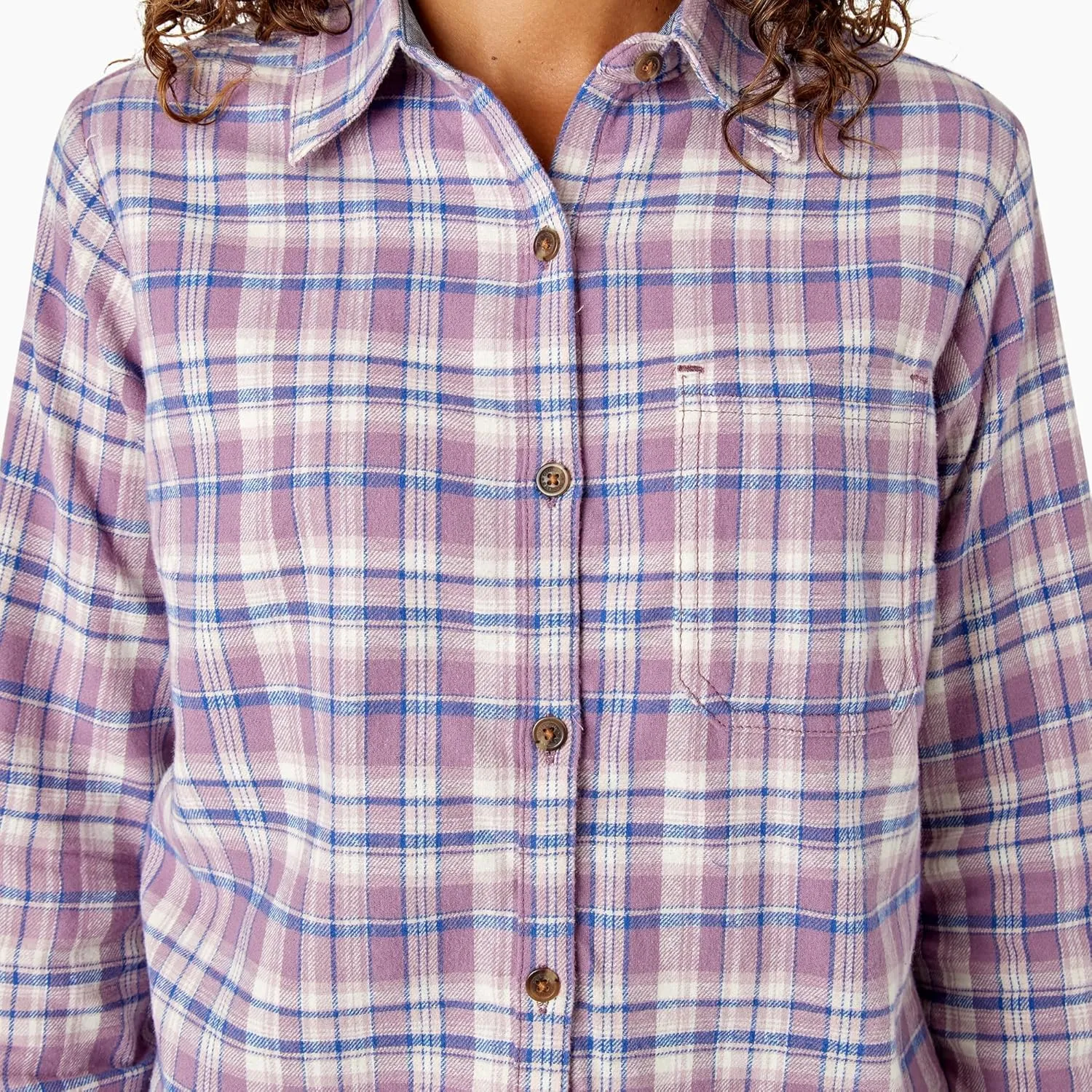 Dickies womens Plaid Flannel Long Sleeve Shirt