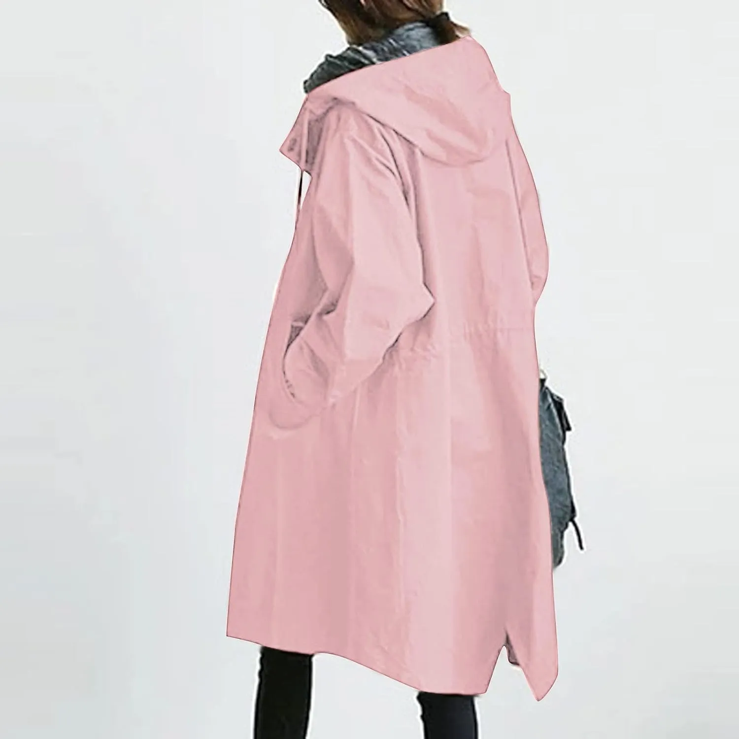 Double-Breasted Hooded Coat Outwear Womens Elegant Windbreaker Wild Winter Women'S Coat Womens Trench Coat 2024