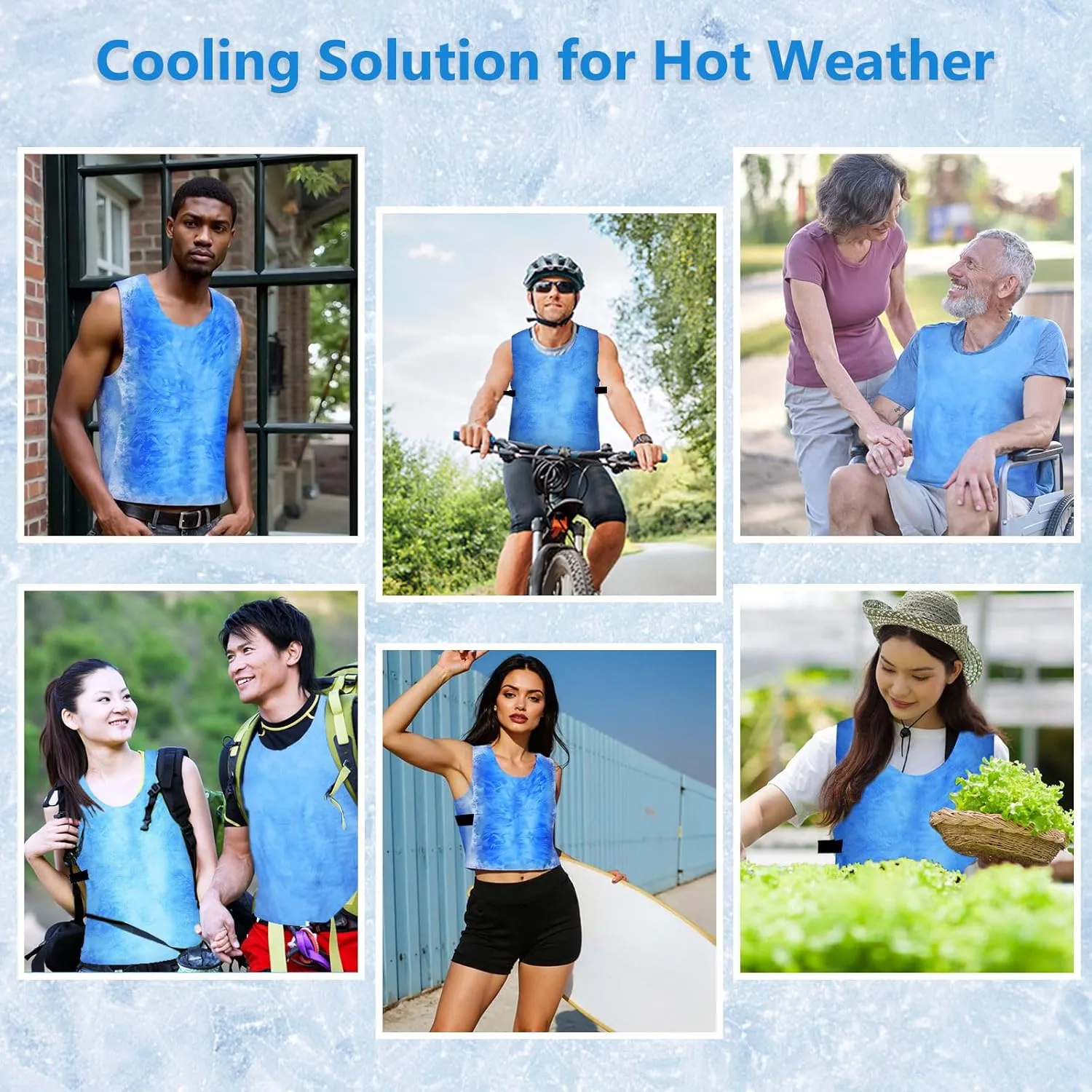 Evaporative Cooling Vest for Men & Women, Water-Activated Cooling Vest for Hot Weather | No Ice Needed Body Cooling Product