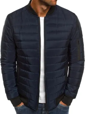 evzosrz Men's Puffer Jackets Quilted Stand Collar Lightweight Warm Baseball Collar Zipper Fall Winter Thicken Packable Coats