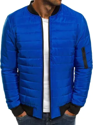 evzosrz Men's Puffer Jackets Quilted Stand Collar Lightweight Warm Baseball Collar Zipper Fall Winter Thicken Packable Coats