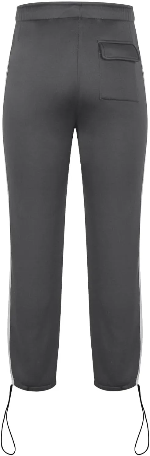 Finelylove Men's Casual Fleece Sweatpants Open Bottom Loose Fit Moisture Wicking Track Pants Striped Athletic Joggers