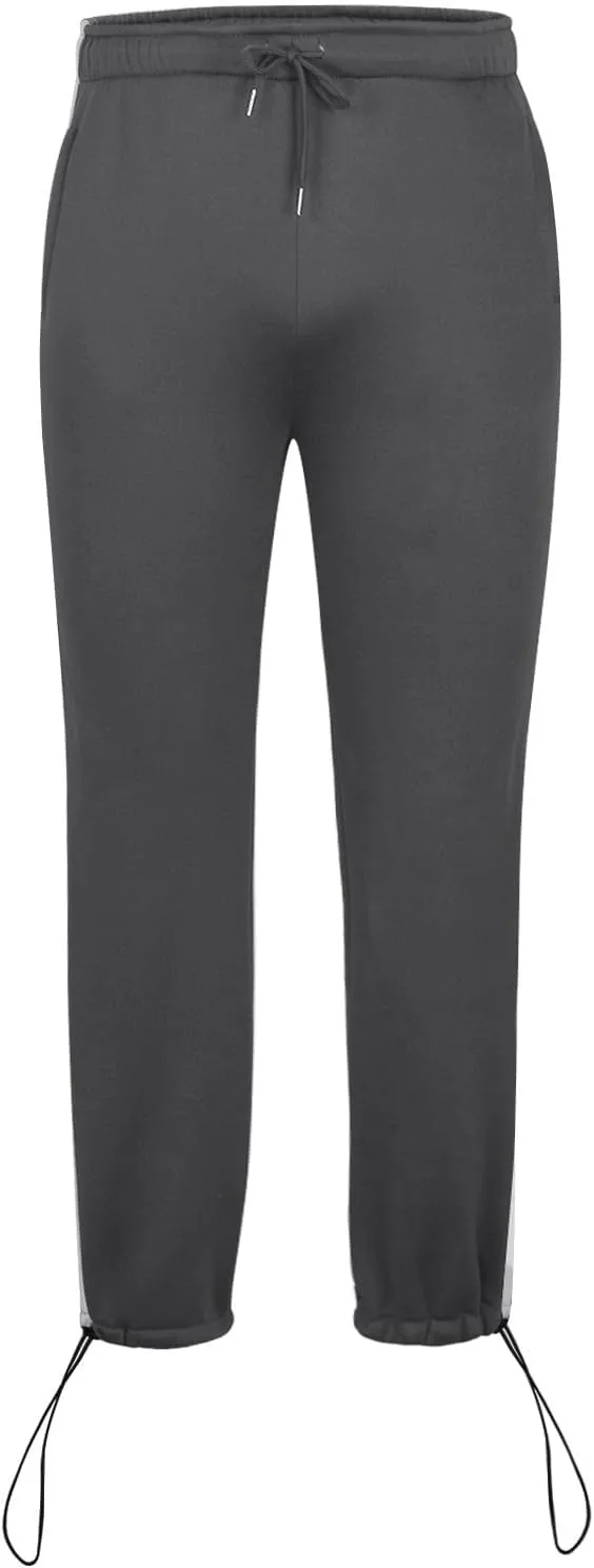 Finelylove Men's Casual Fleece Sweatpants Open Bottom Loose Fit Moisture Wicking Track Pants Striped Athletic Joggers