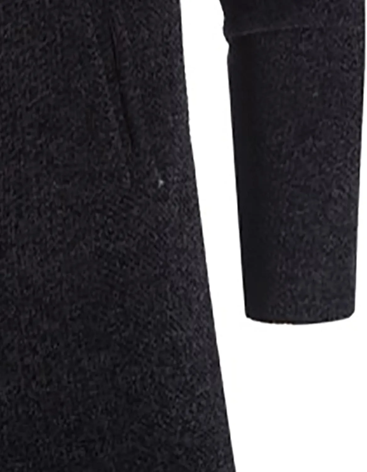 Fleece Lined Jackets for Men Winter Hooded Coats Mid Length Cardigan Sweaters Long Sleeve Tops Warm Pocket Outerwear