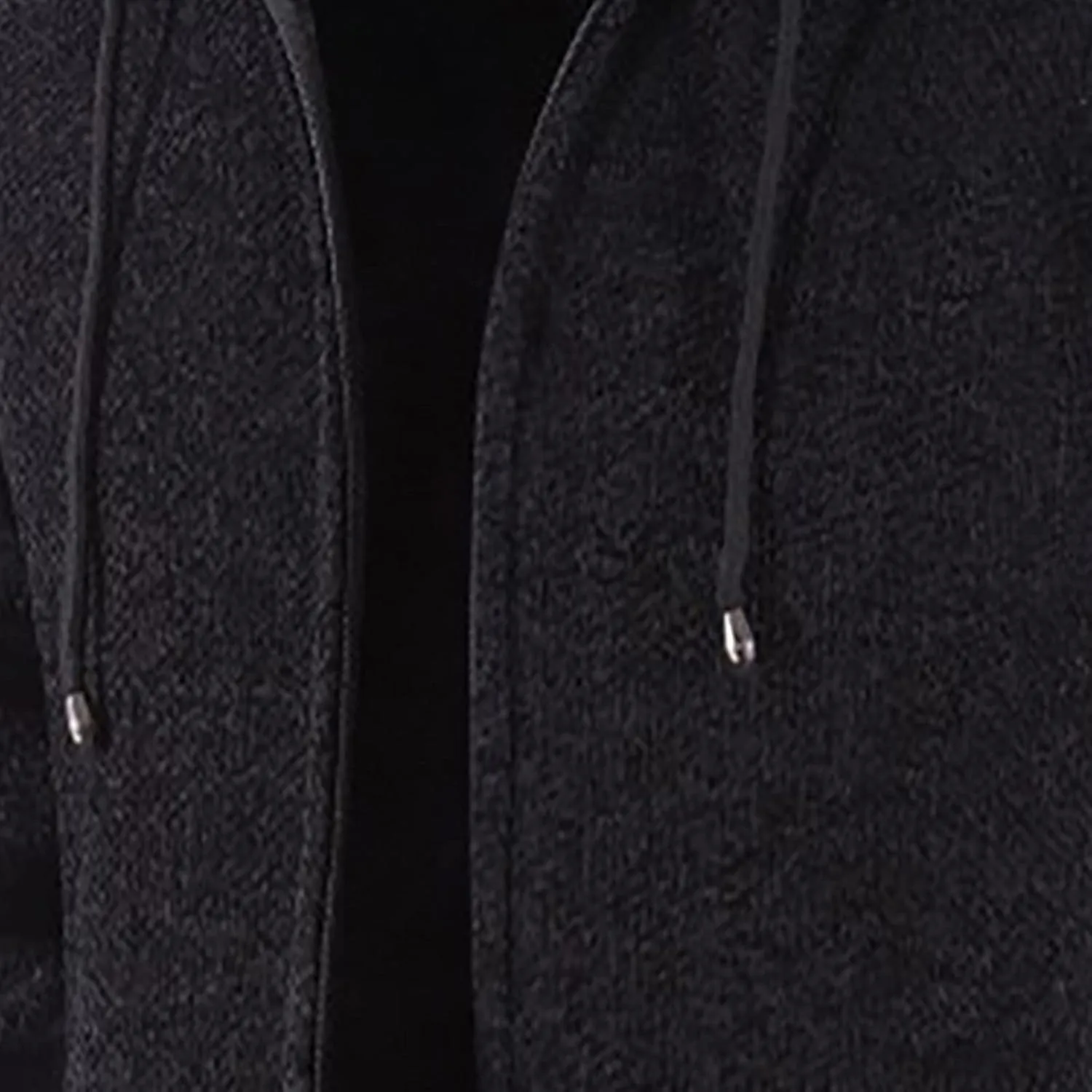 Fleece Lined Jackets for Men Winter Hooded Coats Mid Length Cardigan Sweaters Long Sleeve Tops Warm Pocket Outerwear